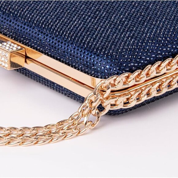 Women's Rhinestone Clutch Evening Bags Sparkly Glitter Formal Handbags - Picture 5 of 6